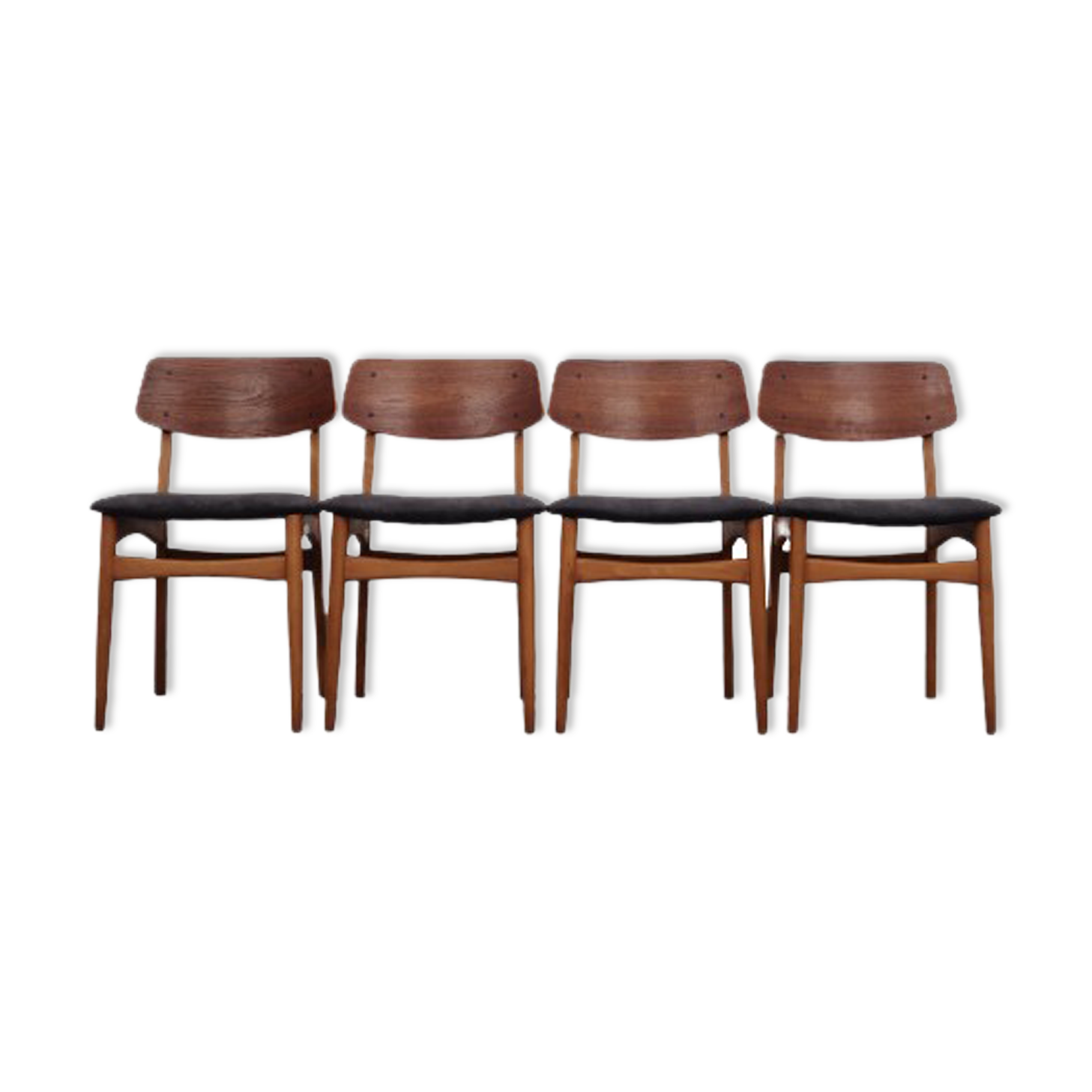 Set of four teak chairs, Danish design, 1960s, production: Denmark