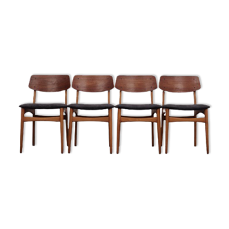 Set of four teak chairs, Danish design, 1960s, production: Denmark