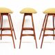 Three 1960s Danish Bar Stools In Rosewood & Leather by Erik Buch