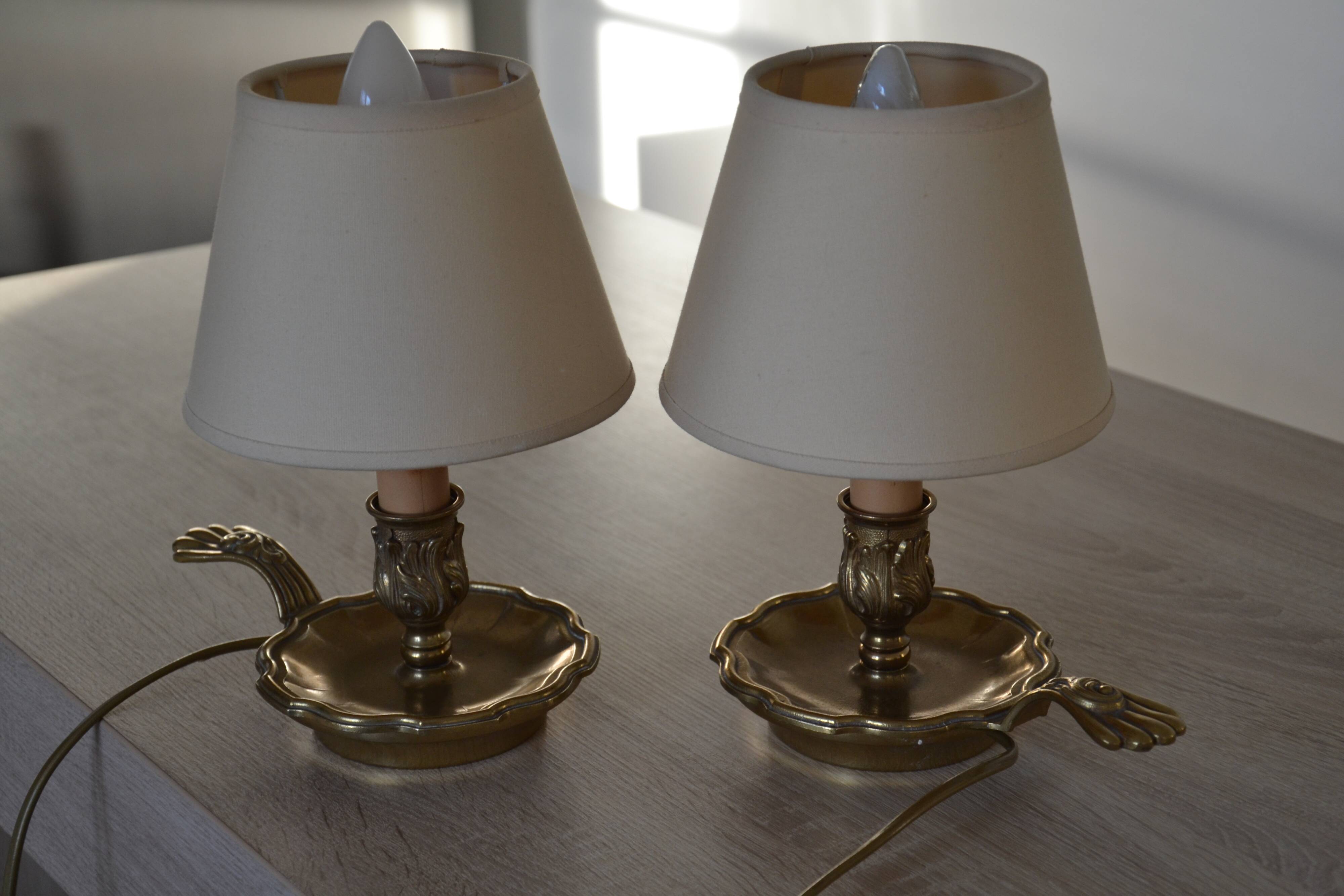 2 basement/bedside lamps in bronze