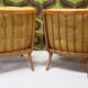 Pair of vintage Scandinavian armchairs 1960 curved beech