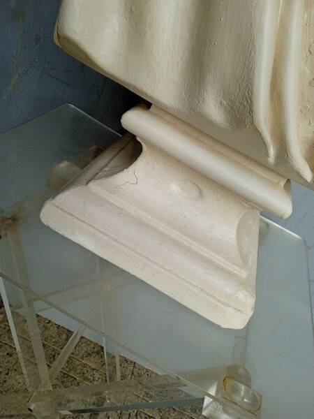 Voltaire bust in plaster 60cm th mid 20th century