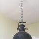 Large round sheet metal pendant light