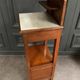 Bedside table in blond mahogany 1900 Art Nouveau white marble top