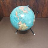 Ancien globe terrestre tripode en tôle taride vers 1950/ 1960
