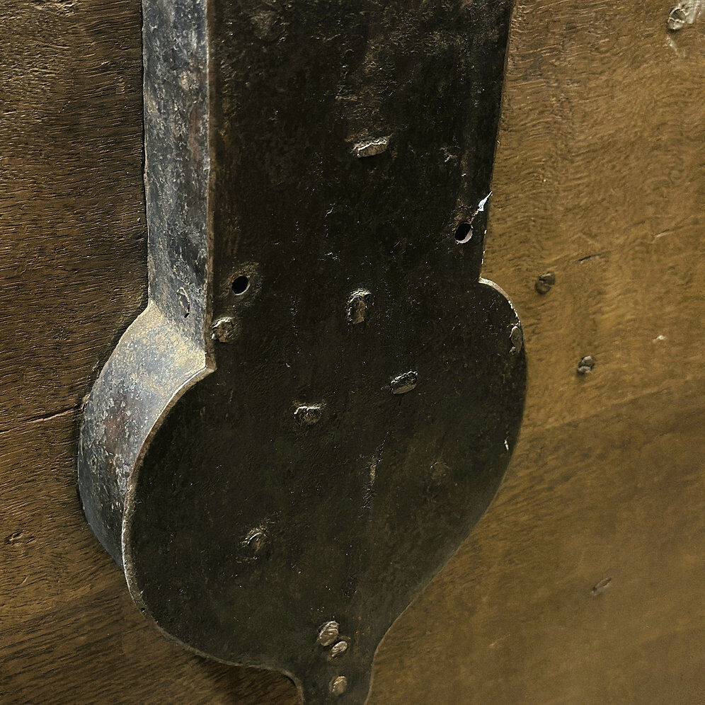 18th century German Baroque travel trunk – dated 1737 – with ebony inlay