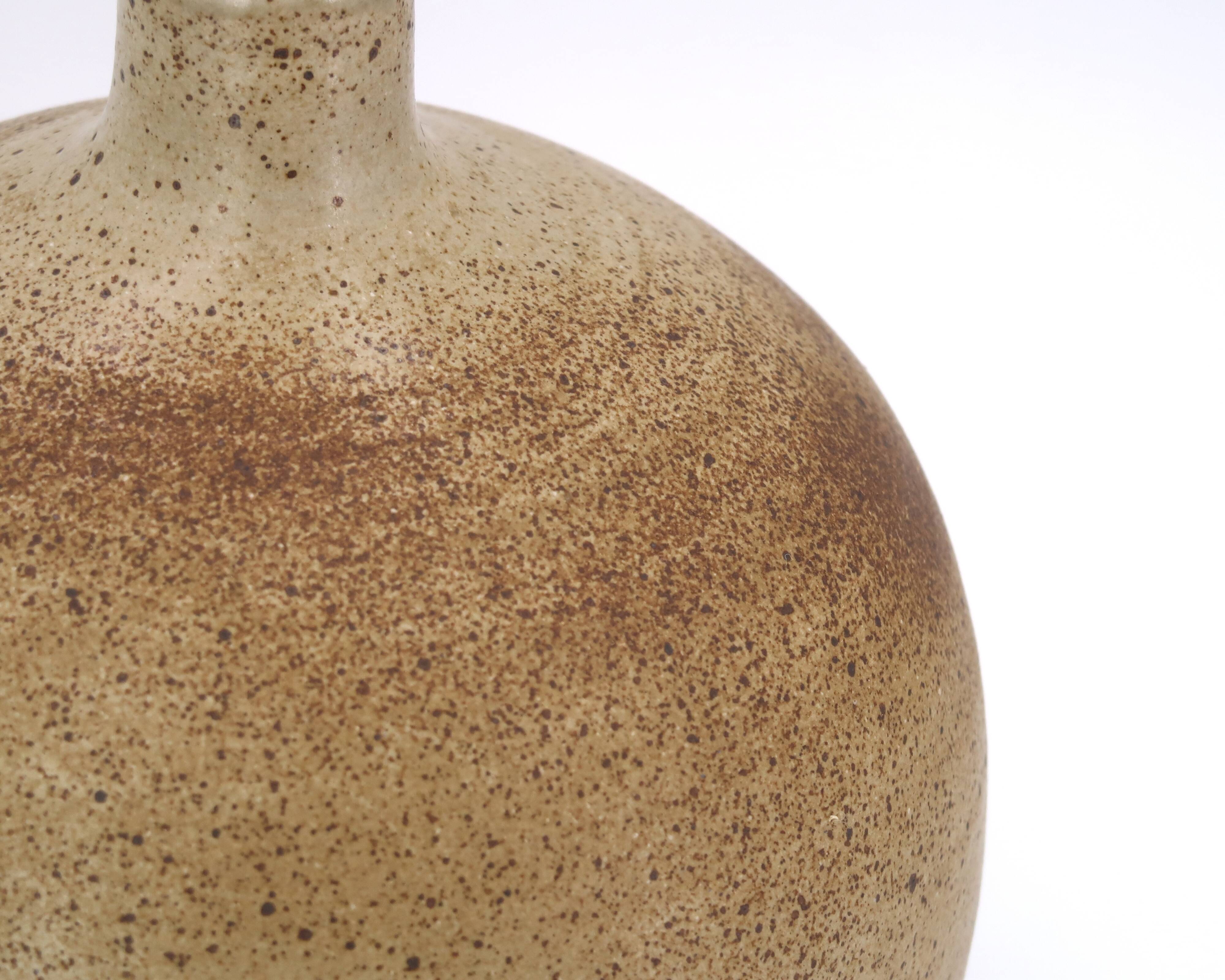 Ball lamp in beige and brown sandstone, 60s ceramic