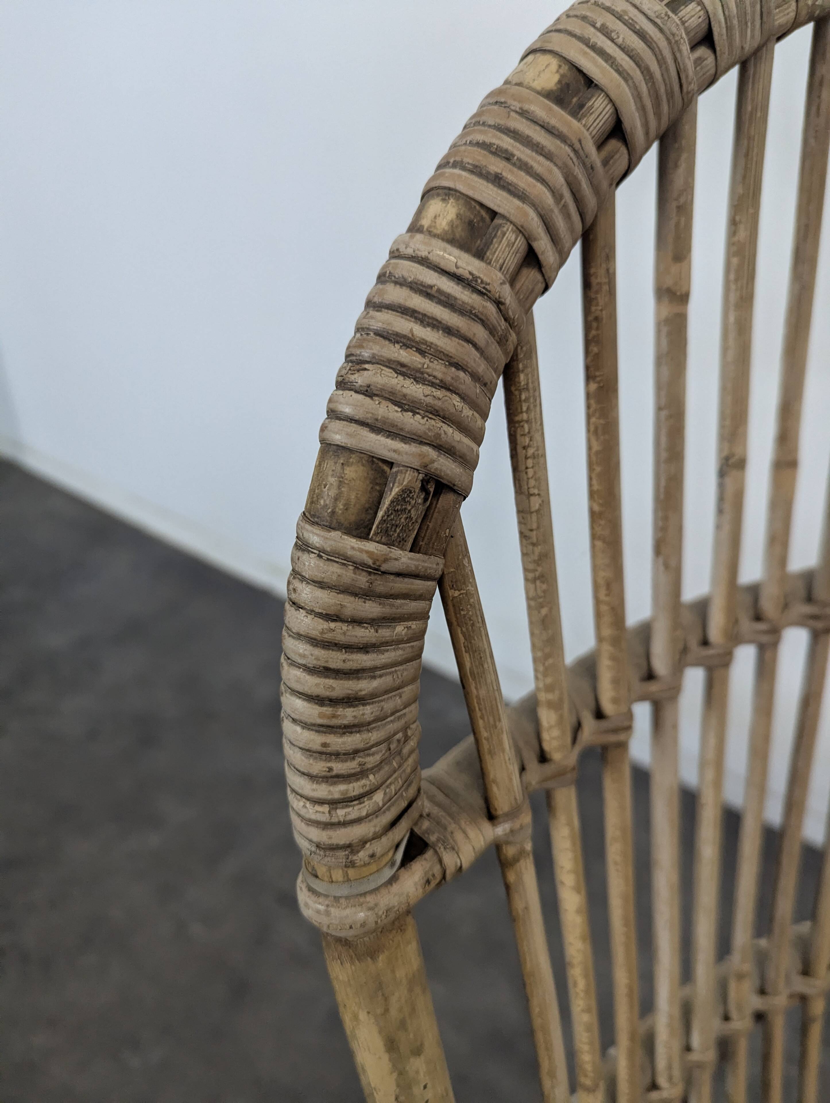 Bamboo and rattan armchair