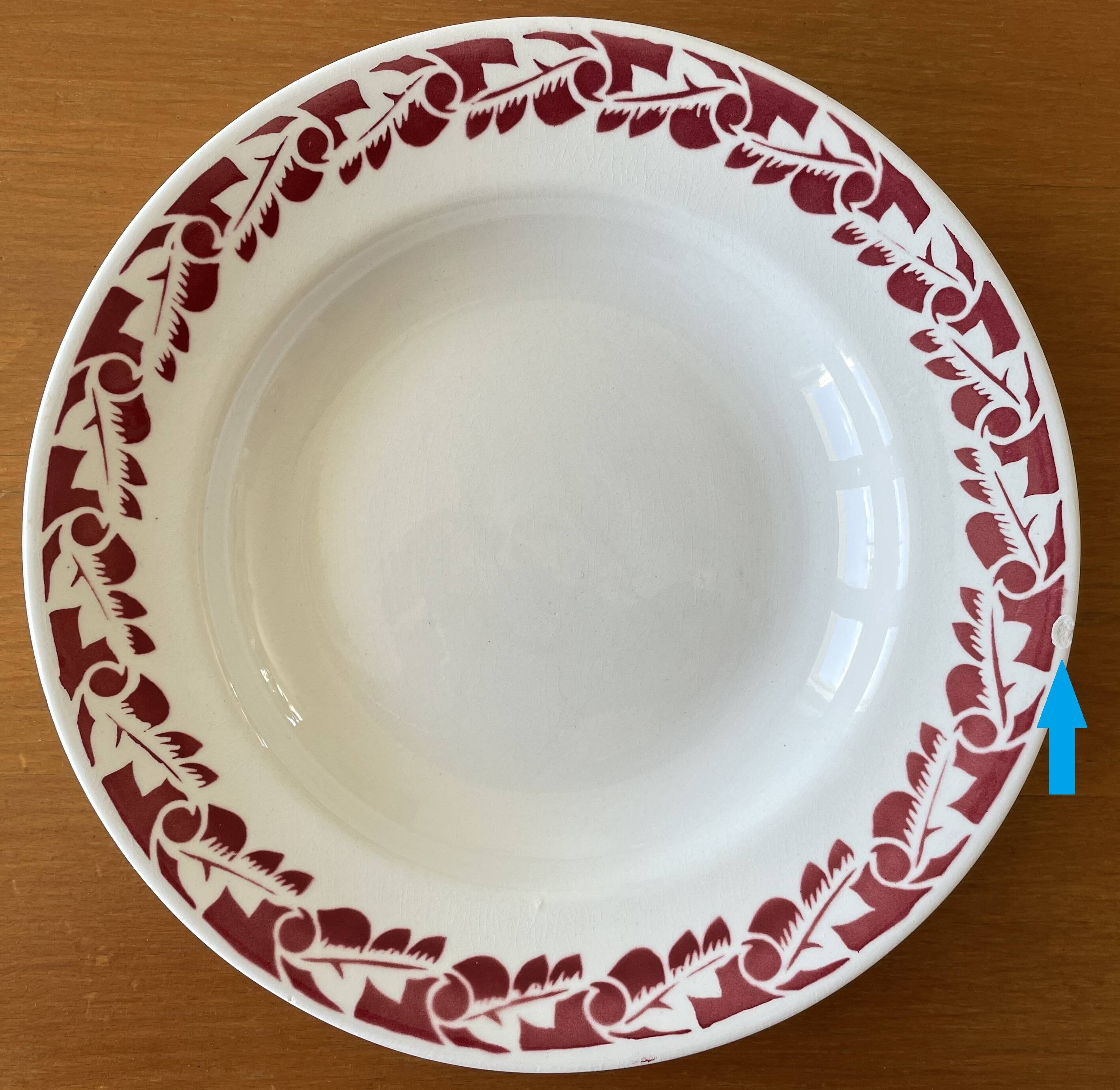 6 large antique deep plates in Saint-Amand earthenware (Nord)