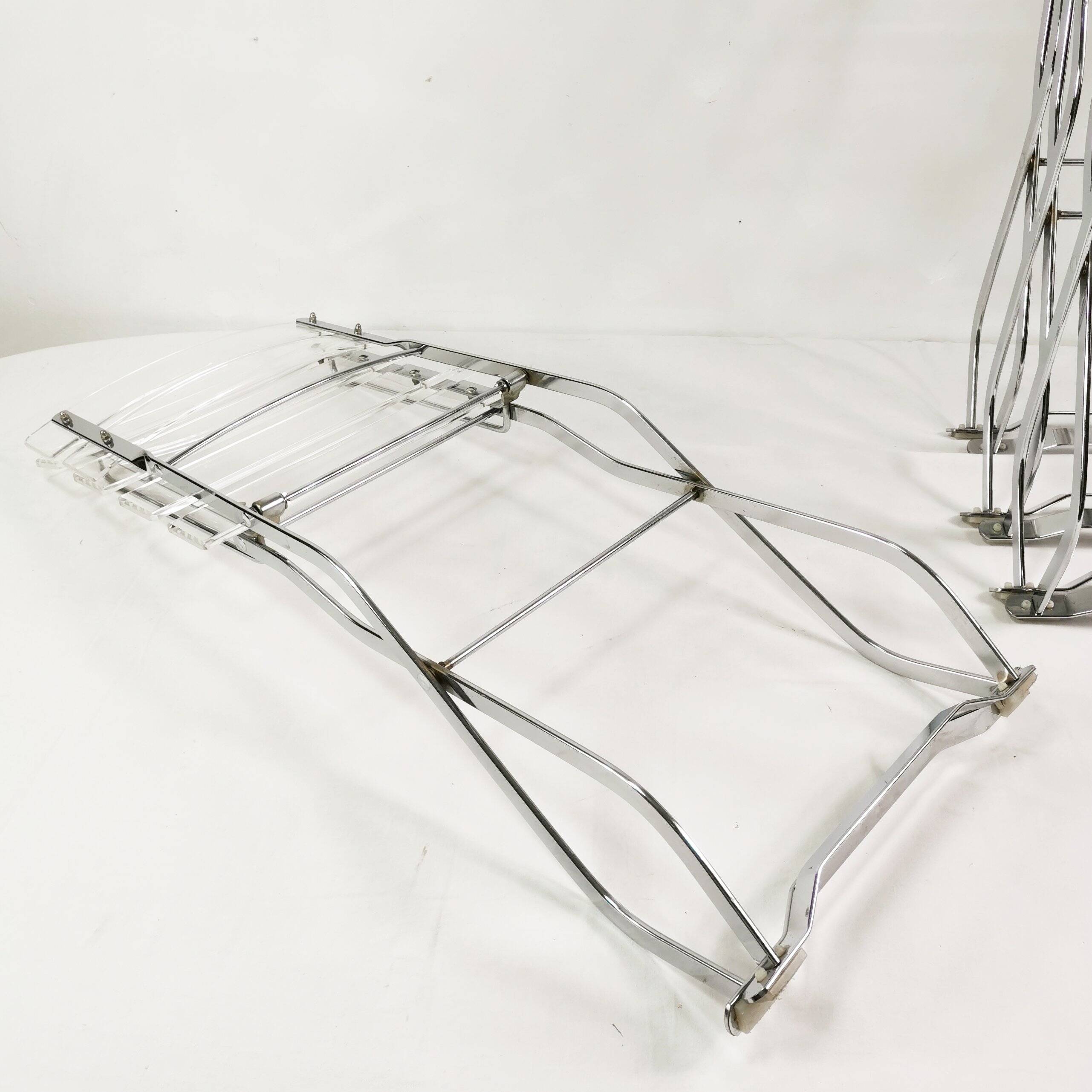 Set of designer folding chairs, Maison & Jardin Paris, 1970s