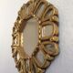 Miroir, cadre en bois doré à la feuille d’or - 14 x 14