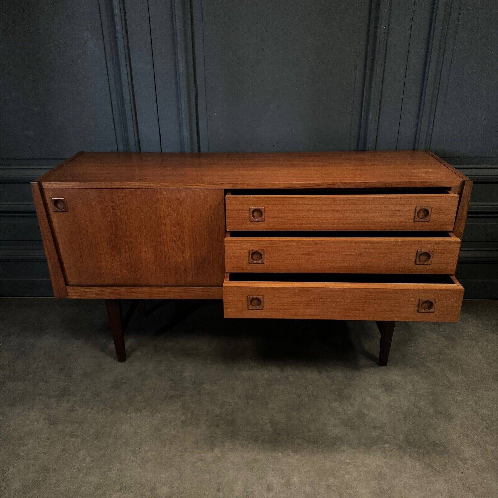Small Scandinavian teak sideboard 1960s three drawers