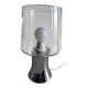 Vintage table lamp in silvered glass, mercury style, and transparent cylinder.