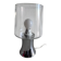 Vintage table lamp in silvered glass, mercury style, and transparent cylinder.