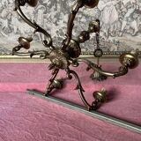 Lustre bronze doré 6 bougies