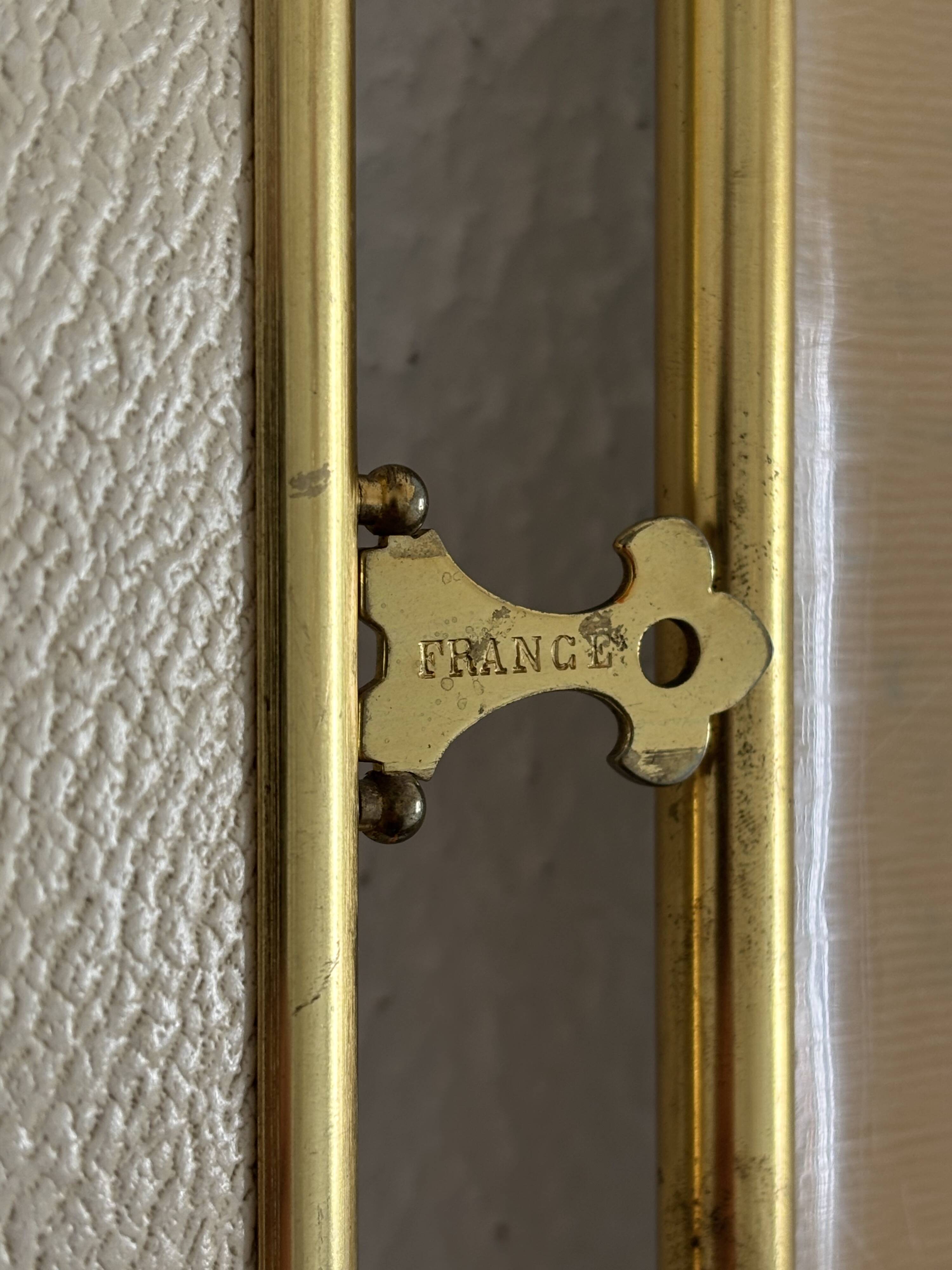 Miroir vintage 1920 triptyque barbier doré fleurs neuf bon marché - 28 x 60