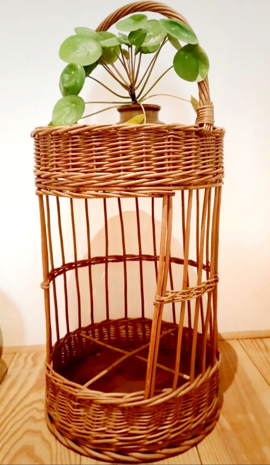 Vintage wicker bottle holder