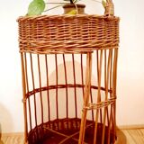 Vintage wicker bottle holder