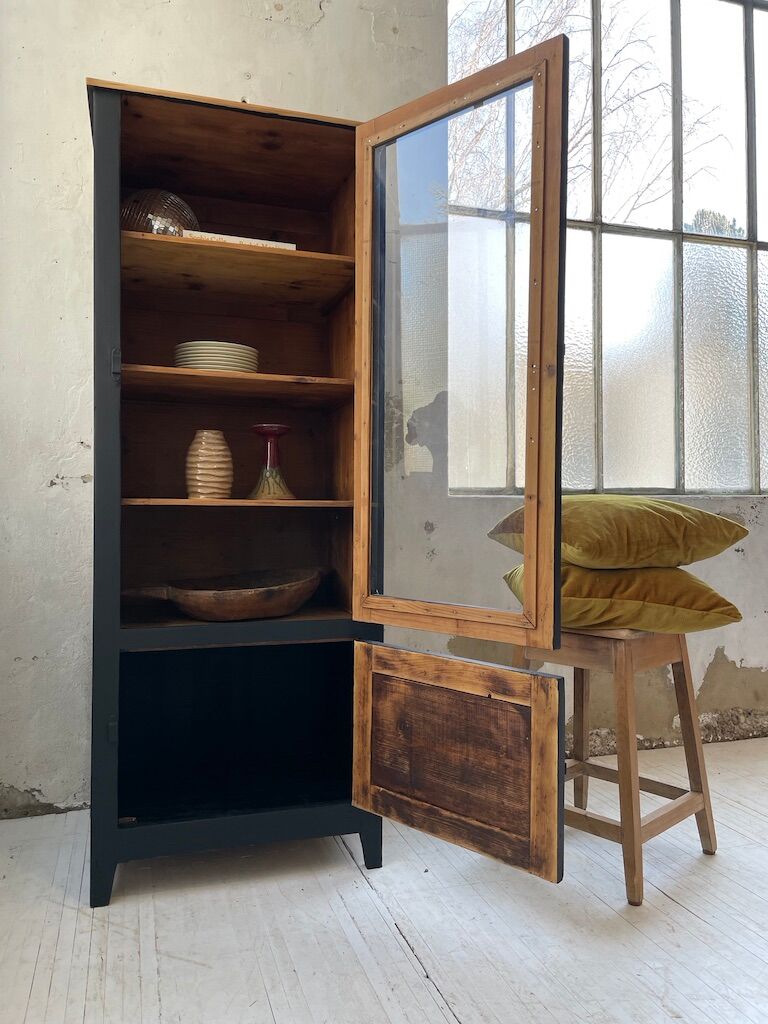 Old black storage window