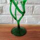 Vintage Emerald Green Jellyfish Blown Glass Bowl on Foot