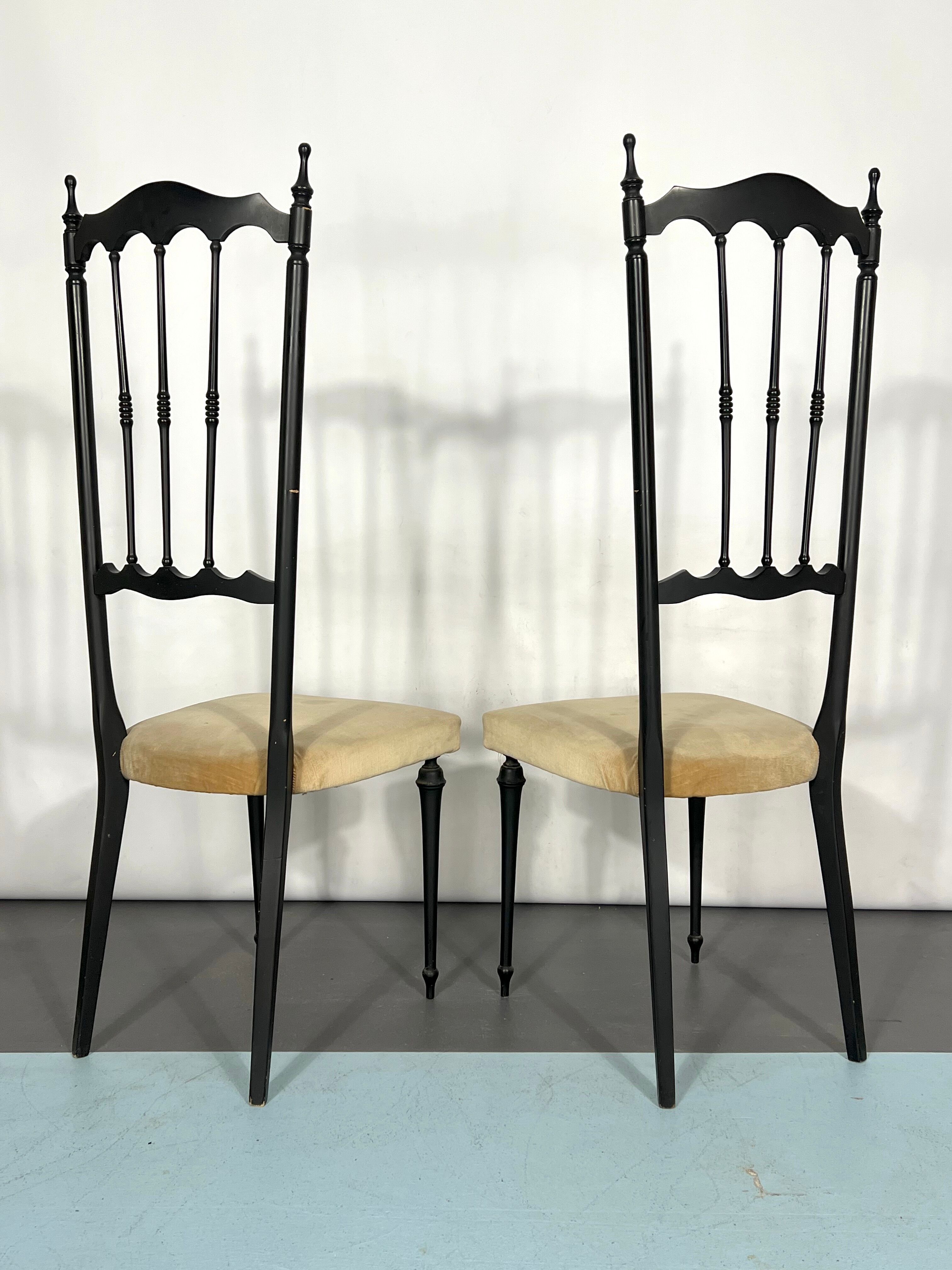 Italian Vintage set of two side Chiavari chairs from 50s