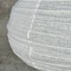 Medium pendant light in rattan and natural linen, Japanese-style, flattened round (Labu) H35 D60