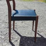 Scandinavian-style teak and black skai chair