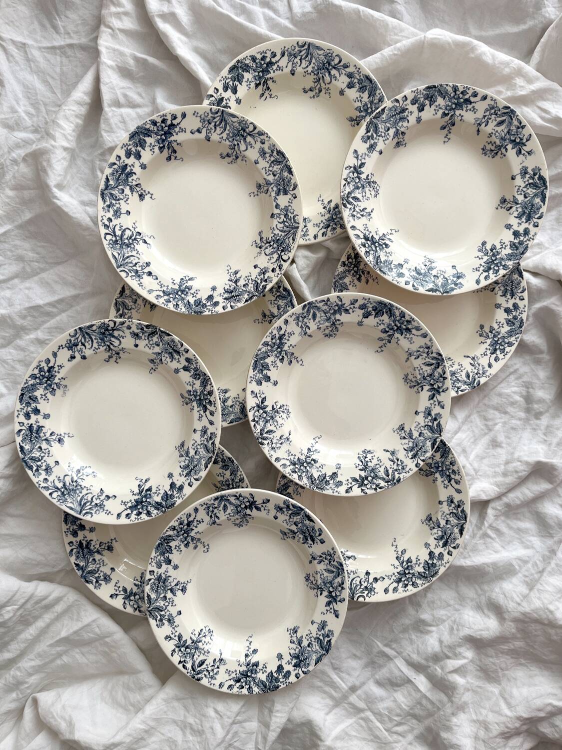 10 "Dodds" ironstone soup plates from Choisy le Roi