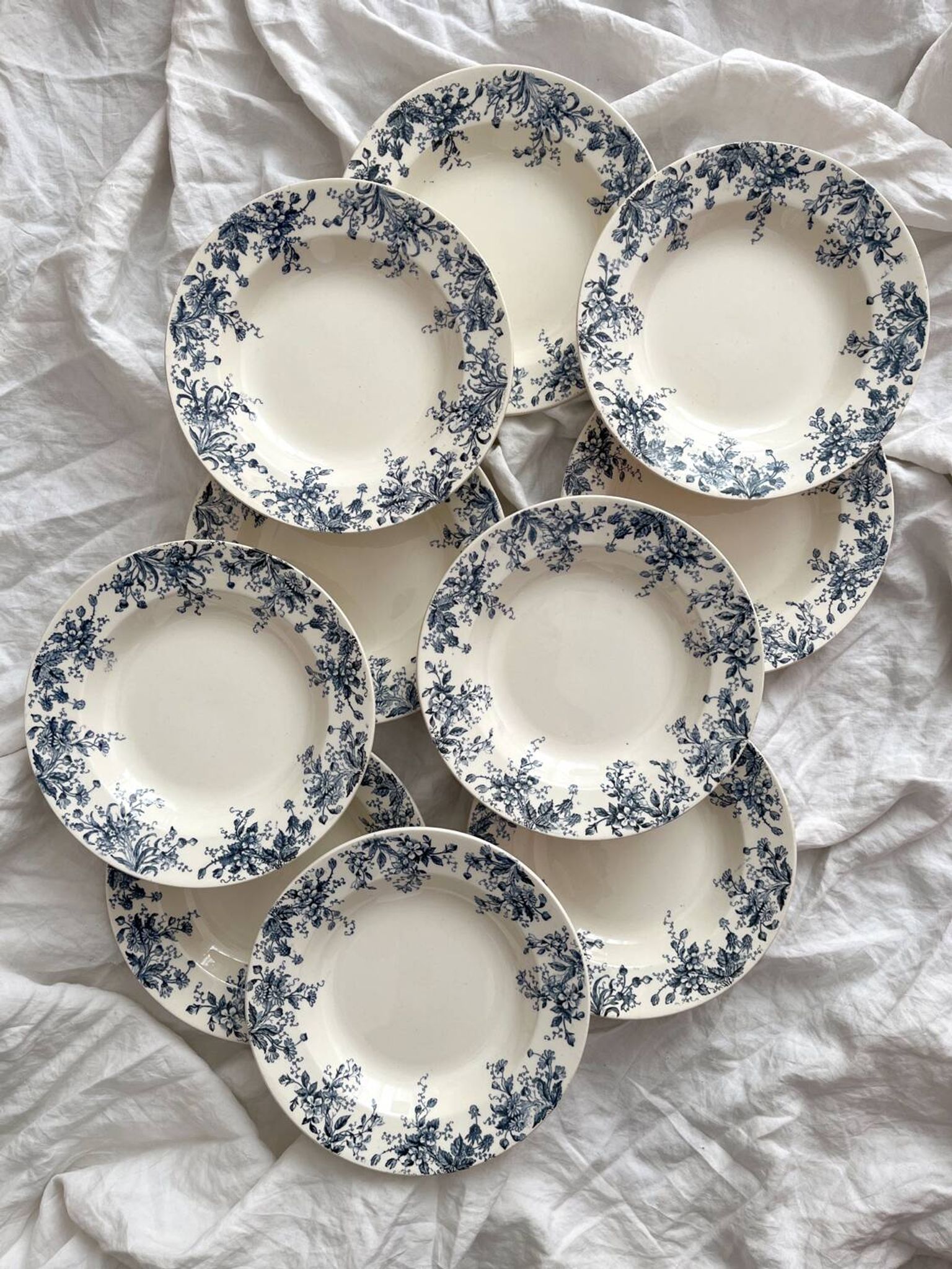 10 "Dodds" ironstone soup plates from Choisy le Roi