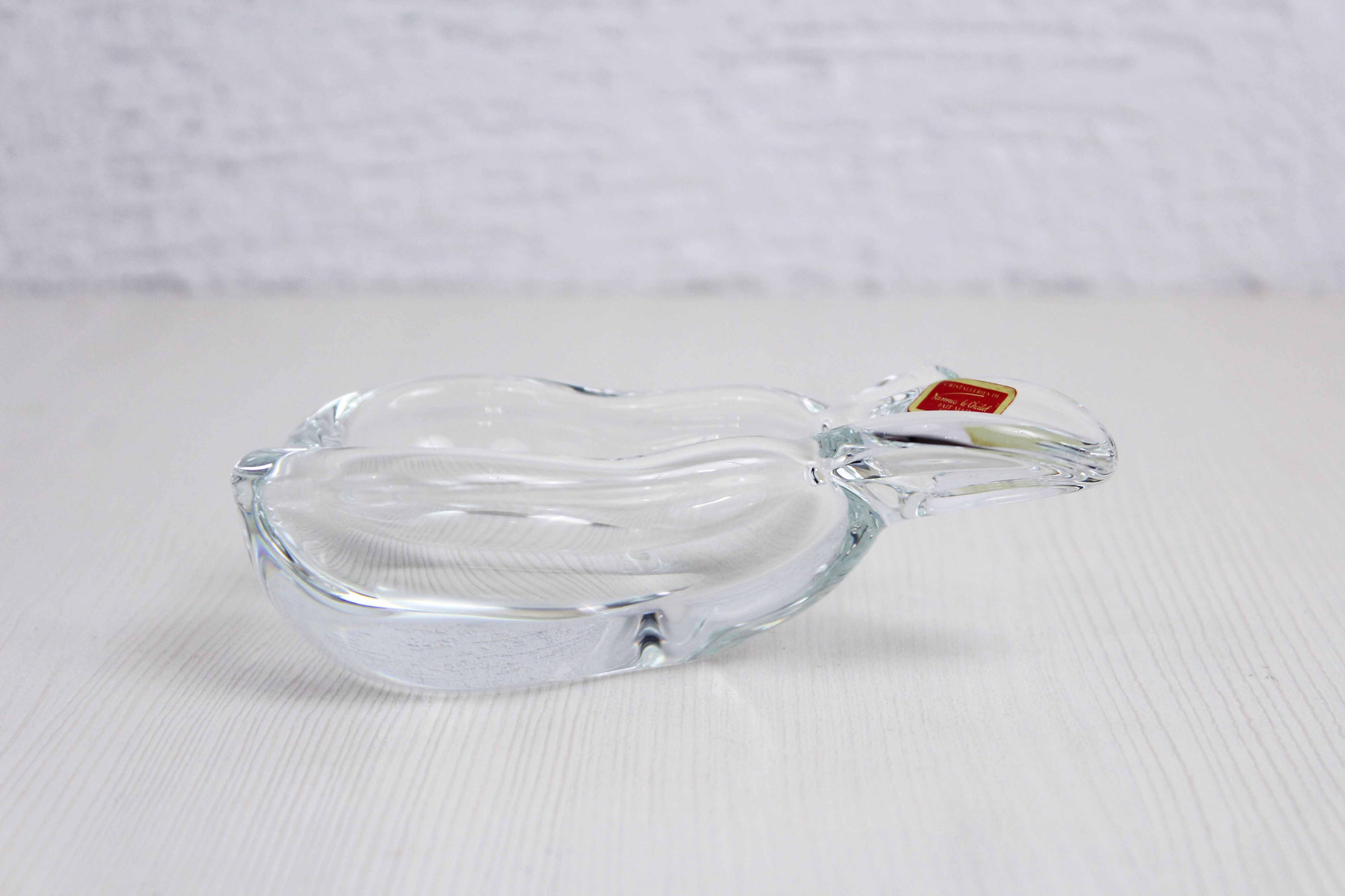 Empty crystal pear pocket ashtray