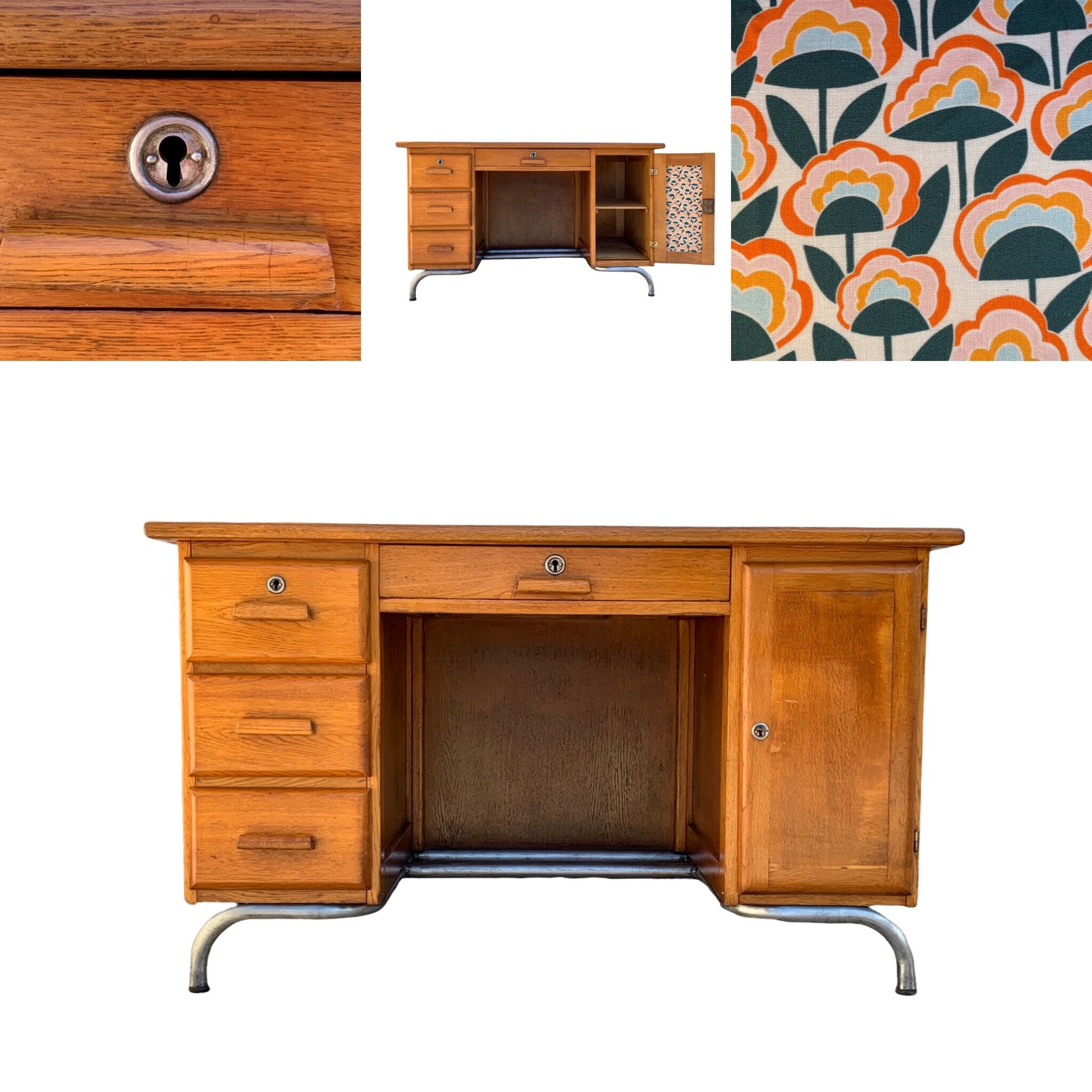 Office schoolmaster 1950 solid oak