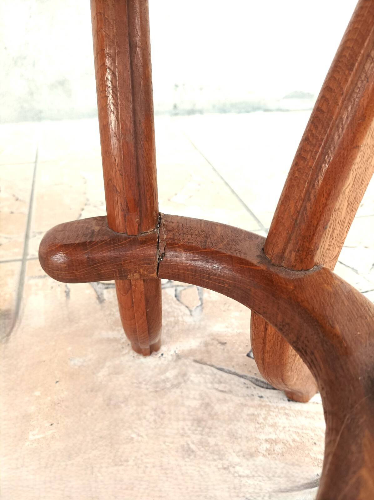 Brutalist table in solid oak
