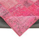 Handwoven oriental overdyed 205 cm x 300 cm pink patchwork carpet