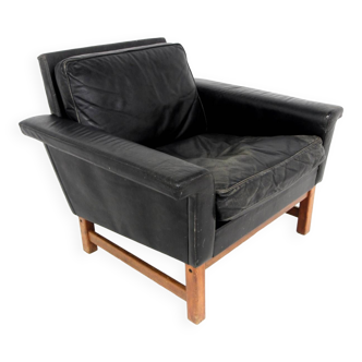 Scandinavian leather armchair, Sweden, 1960