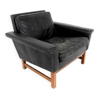 Fauteuil scandinave en cuir, Suède, 1960