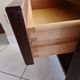 Brutalist bedside table in solid elm.