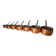 Lot de 7 casseroles en cuivre / manche en laiton