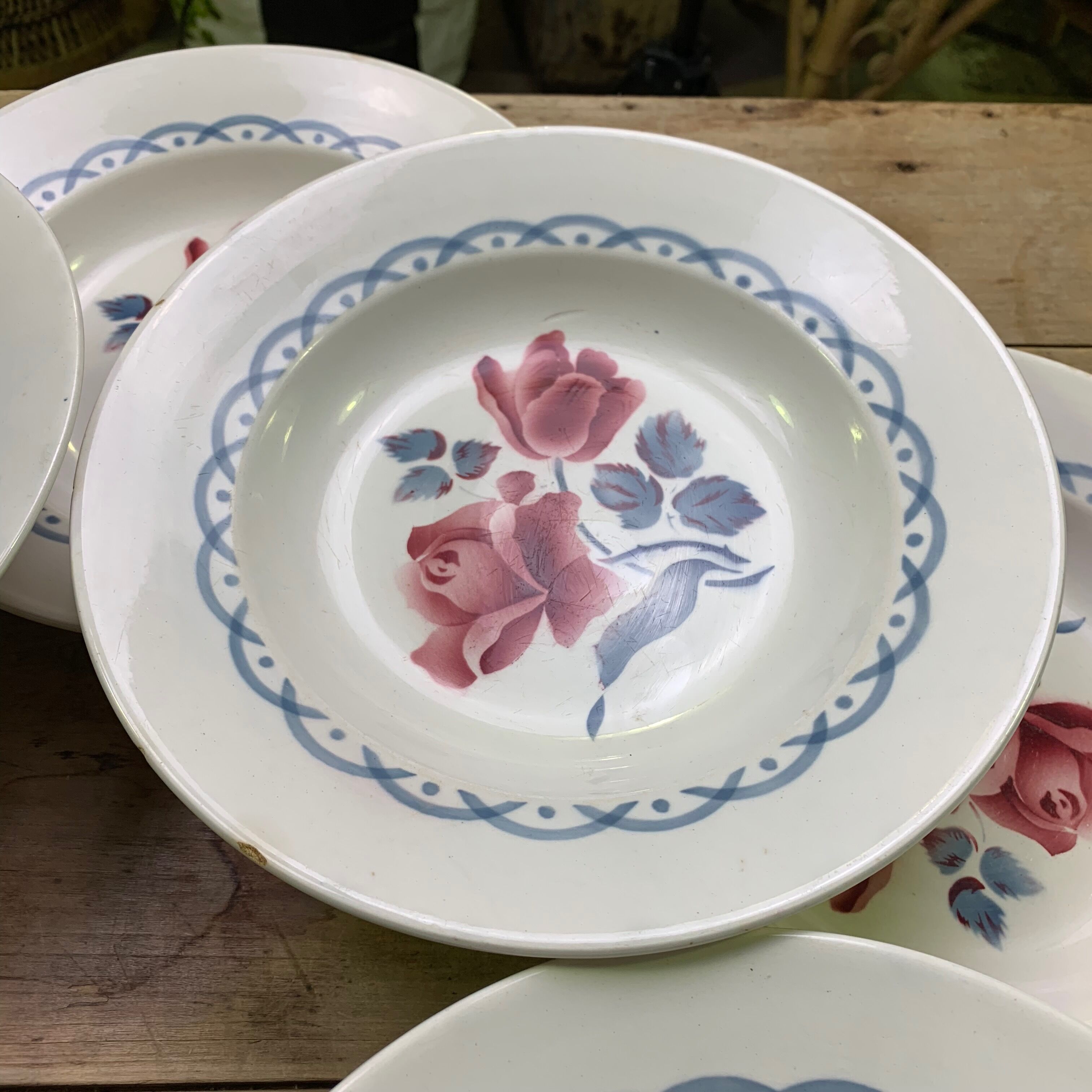Lot de 10 assiettes creuses Digoin modèle Cannes