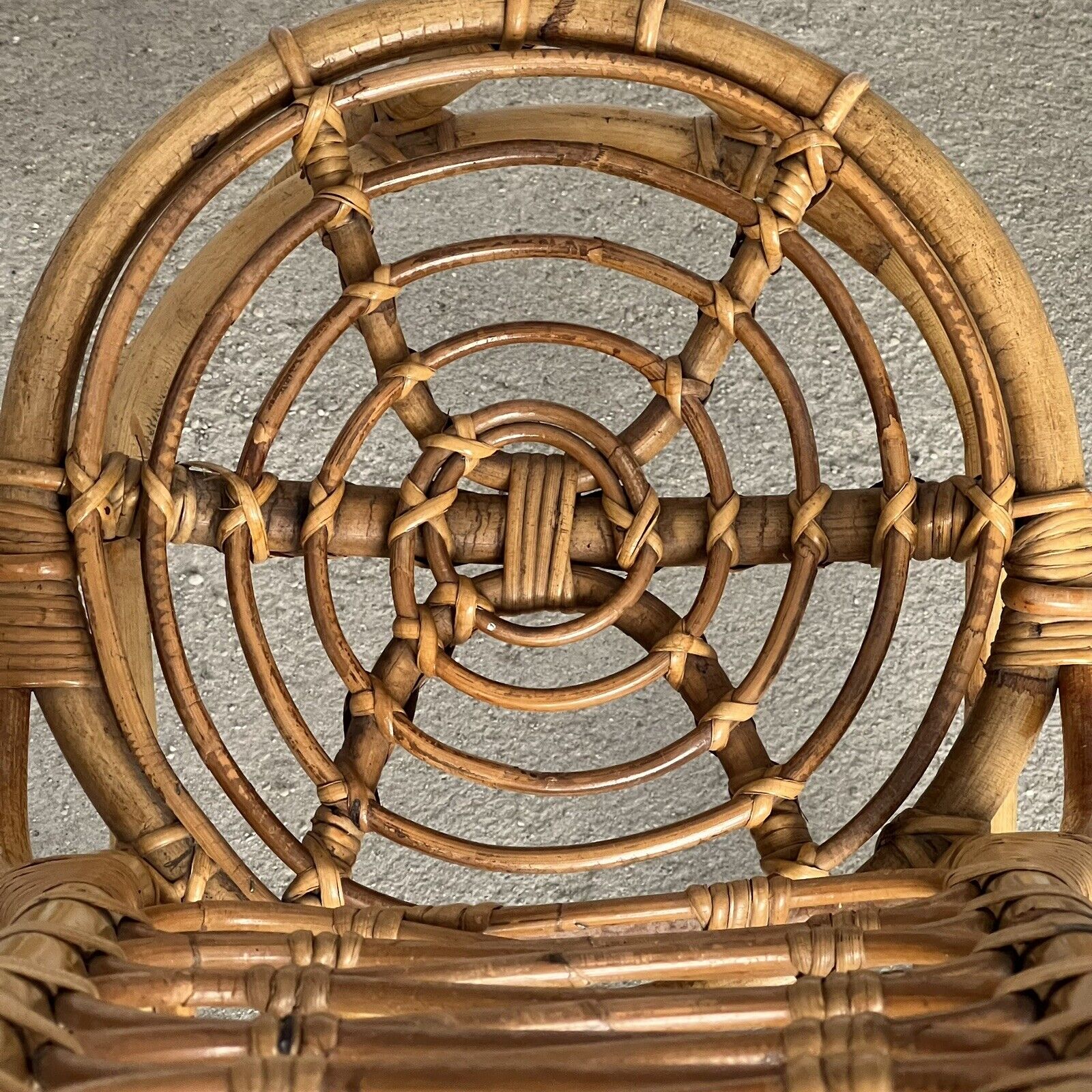 Chaise vintage en osier des années 60 - style Bonacina