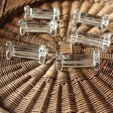 Un lot de 6 porte couteaux verre ancien transparent trilobé