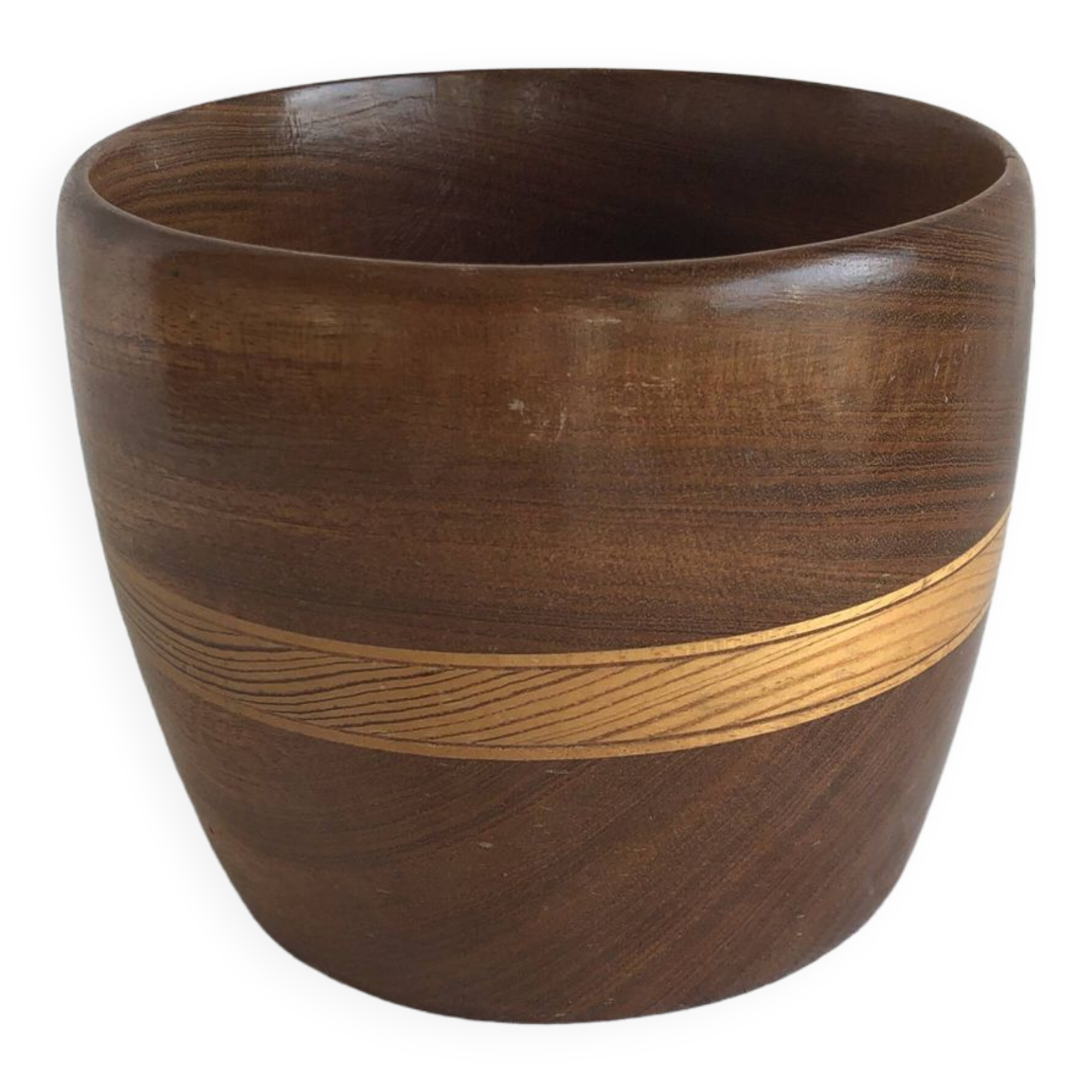 Vintage teak and birch bowl