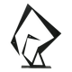 Steel sculpture, black, 1970s.
