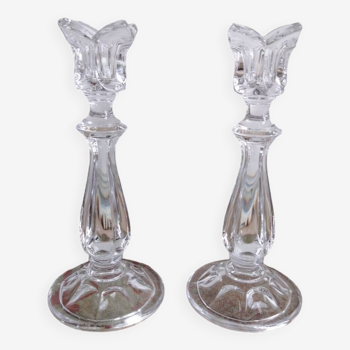 Pair of crystal candlesticks