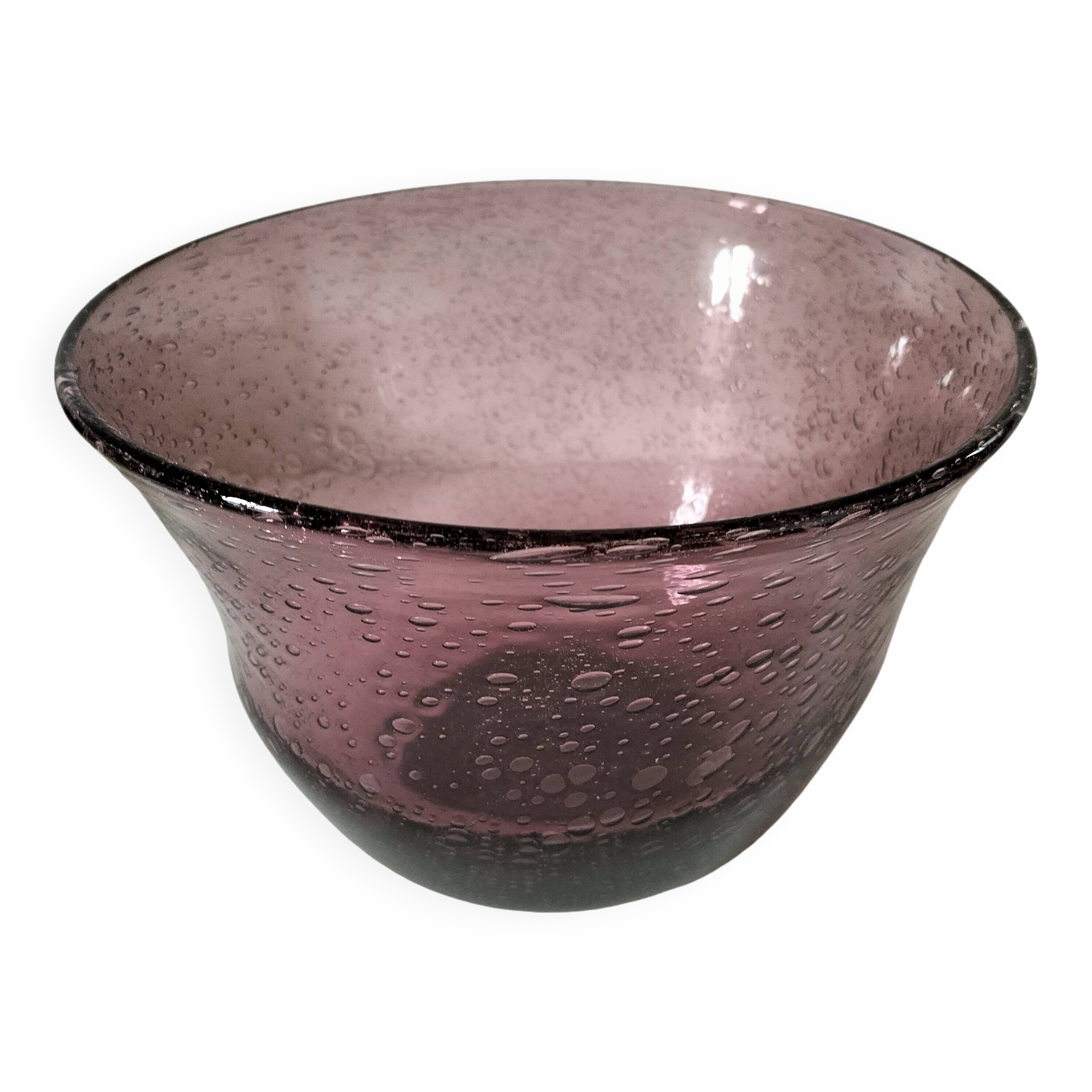 Large Biot style bubble glass salad bowl
