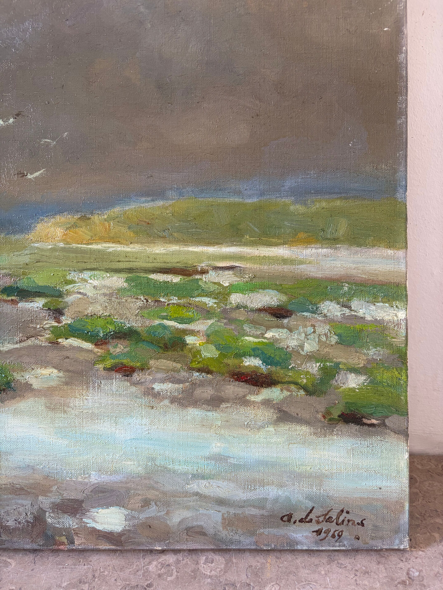 Après la tempête, huile sur toile signé 1969