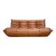Canapé 3 places Togo en cuir cognac foncé par Michel Ducaroy pour Ligne Roset