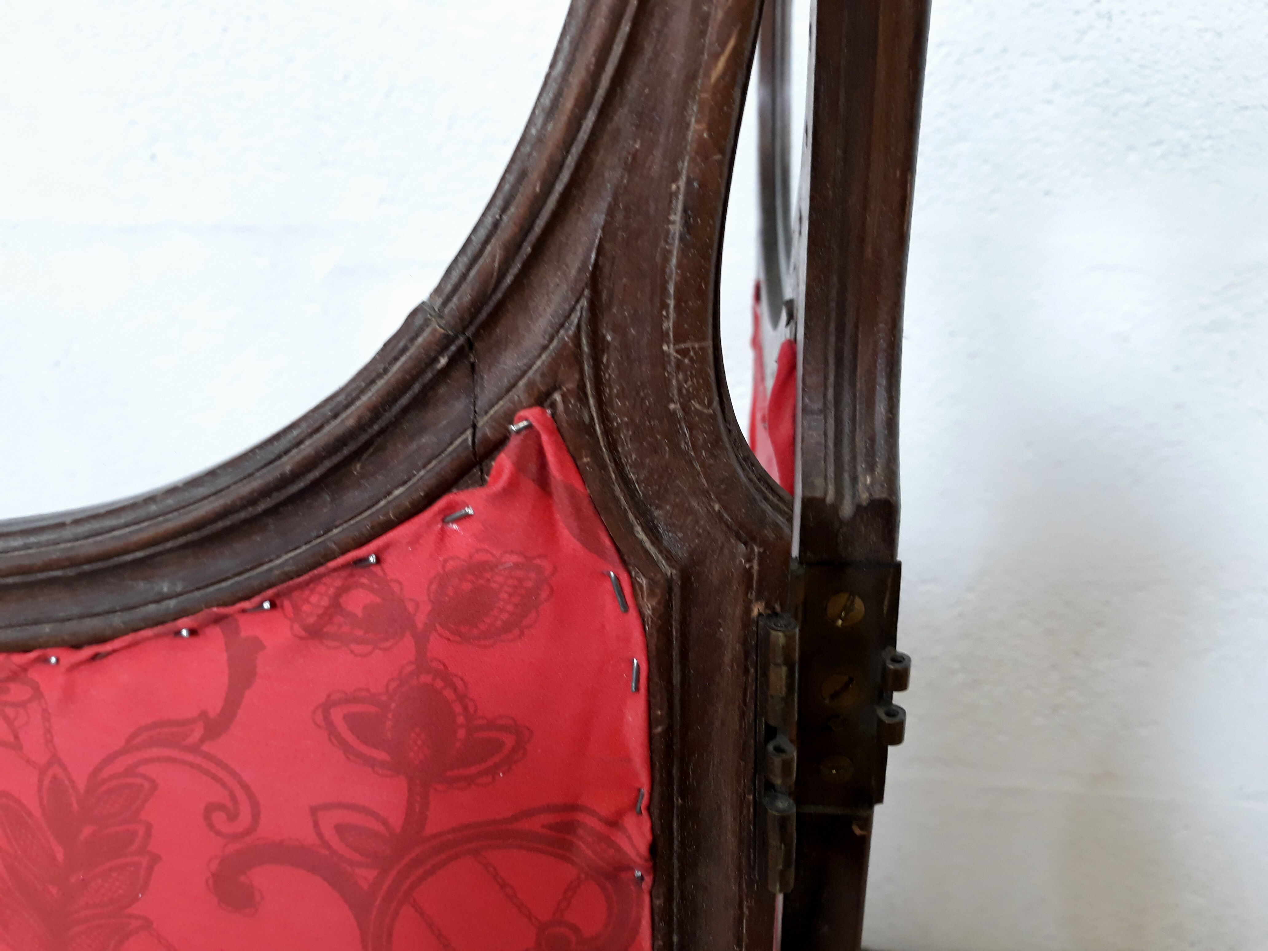 Screen carved wood glass beveled