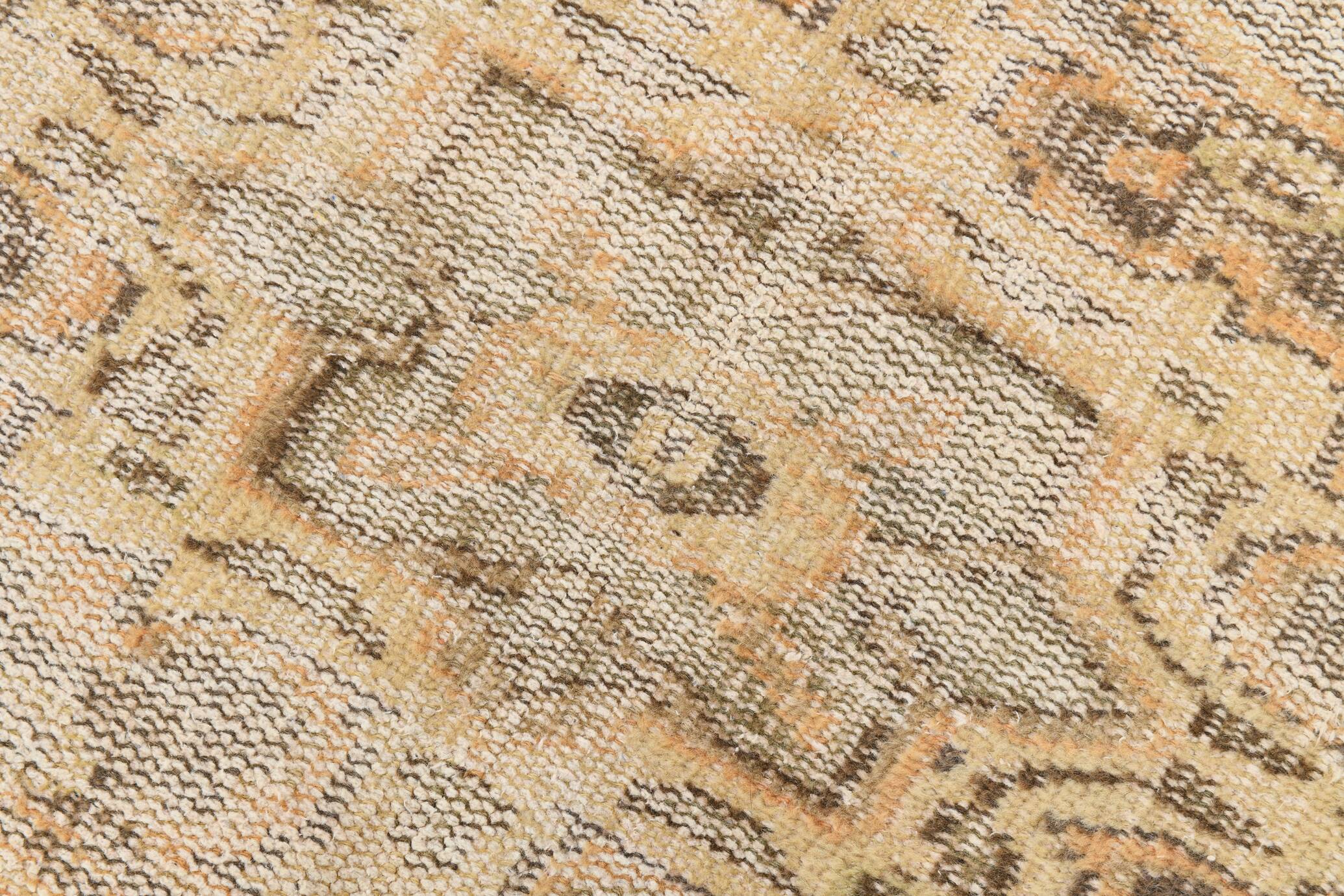 6x9 Peach Yellow Soft Pastel Turkish Vintage Rug, 185x276Cm SK 5250