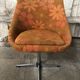 Old chair shell fabric flowers orange