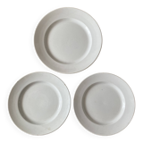 Set of large round white earthenware dishes from Creil and Montereau, 19th century
